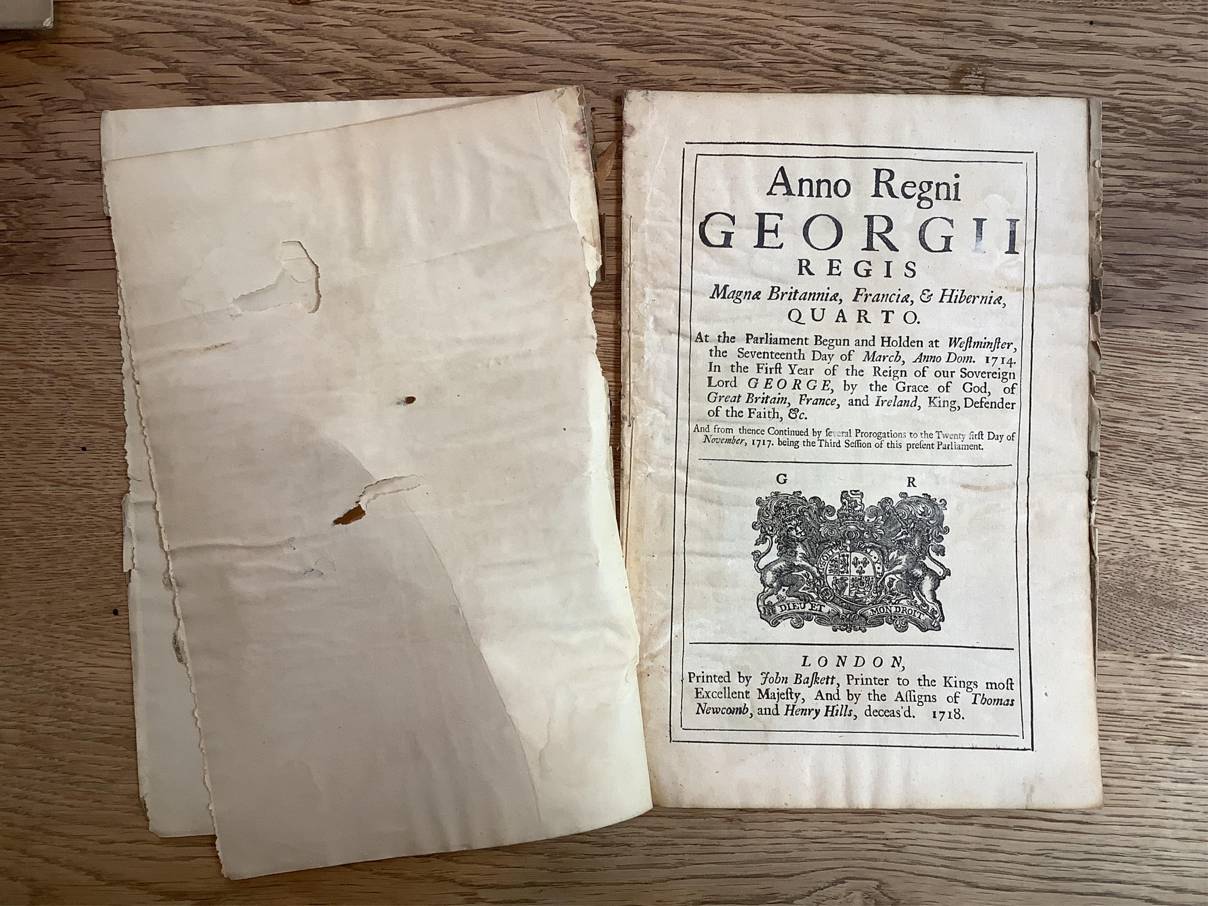 Stamp Acts Etc. Order and Declaration of his Highness The Lord Protector, Feb 8th 1654 p.1-13; George I 1718, p.135-163; George II 1758, p.723-764; George III 1774, p.927-930; 1779, p.415-460; 1782, p.263-294; Rules, Ord